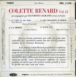 [Pochette de Cheval de bois - Vol. 12 (Colette RENARD) - verso]