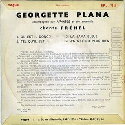 [Pochette de Chante Frhel (Georgette PLANA) - verso]