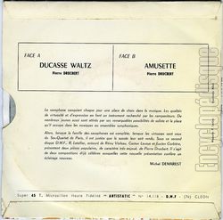 [Pochette de Ducasse waltz (Le SAX-QUARTET DE PARIS) - verso]