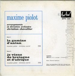 [Pochette de La gamine d’antan (Maxime PIOLOT) - verso]