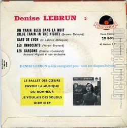 [Pochette de Un train bleu dans la nuit (Denise LEBRUN) - verso]