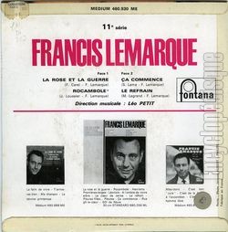 [Pochette de La rose et la guerre (Francis LEMARQUE) - verso]