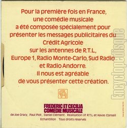 [Pochette de Crdit Agricole campagne radio 1972 - Comdie musicale (PUBLICIT) - verso]