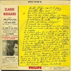 [Pochette de Le cinma (Claude NOUGARO) - verso]