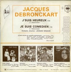 [Pochette de J’suis heureux (Jacques DEBRONCKART) - verso]