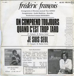 [Pochette de On comprend toujours quand c’est trop tard (Frdric FRANOIS) - verso]