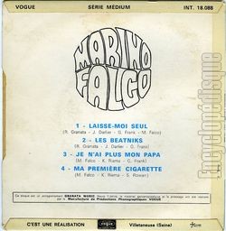 [Pochette de Laisse-moi seul (Marino FALCO) - verso]