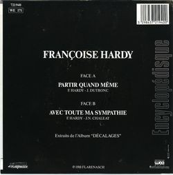 [Pochette de Partir quand mme (Franoise HARDY) - verso]