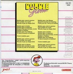 [Pochette de Bubble gum (PUBLICIT) - verso]