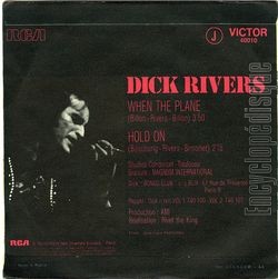 [Pochette de When the plane (Dick RIVERS) - verso]