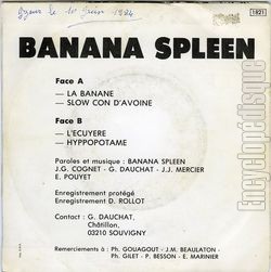 [Pochette de La banane (BANANA SPLEEN) - verso]