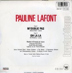 [Pochette de M’oublie pas (Pauline LAFONT) - verso]