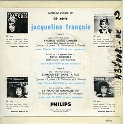 [Pochette de My fair Lady (Jacqueline FRANOIS) - verso]