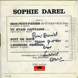 [Pochette de Mon petit panier (si tu n’en veux pas) (Sophie DAREL) - verso]