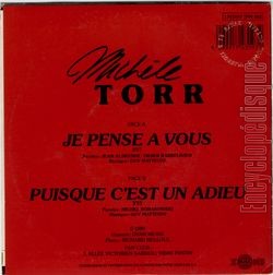 [Pochette de Je pense  vous (Michle TORR) - verso]