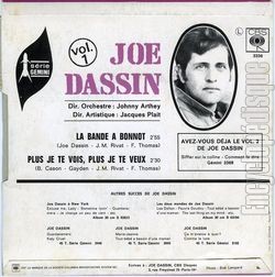 [Pochette de La bande  Bonnot (Joe DASSIN) - verso]