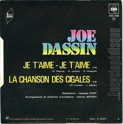 [Pochette de Je t’aime, je t’aime (Joe DASSIN) - verso]