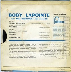 [Pochette de Aragon et Castille (Boby LAPOINTE) - verso]