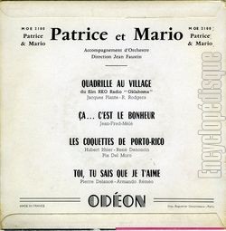 [Pochette de Quadrille au village (PATRICE et MARIO) - verso]