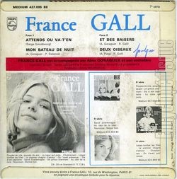 [Pochette de Deux oiseaux - 7me srie (France GALL) - verso]