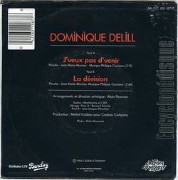 [Pochette de J’veux pas d’venir (Dominique DELILL) - verso]