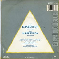 [Pochette de Superstition (RENDEZ-VOUS (2)) - verso]