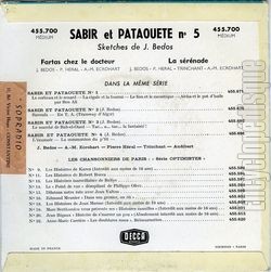 [Pochette de Fartas chez le docteur - n5 (SABIR et PATAOUETE) - verso]