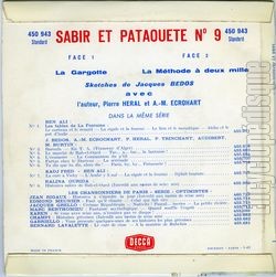 [Pochette de La gargotte - n9 - (SABIR et PATAOUETE) - verso]