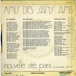 [Pochette de Le paradis (AMIS DES SANS AMIS) - verso]