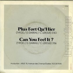 [Pochette de Plus fort qu’hier (TYFOO) - verso]