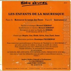 [Pochette de Retrouver le temps des fleurs (Les ENFANTS DE LA MAURESQUE) - verso]