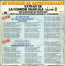 [Pochette de Au royaume de Diguedondaine (DOROTHE, les RCRAMIS et…CARABOSSE) - verso]