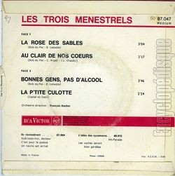 [Pochette de Bonnes gens, pas d’alcool (Les 3 MNESTRELS) - verso]