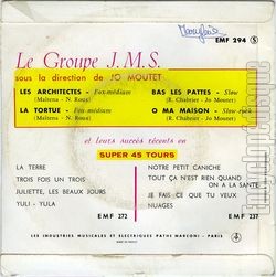 [Pochette de Les architectes (GROUPE J.M.S. (JMS)) - verso]