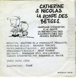 [Pochette de La ronde des btises (CATHERINE ET NICOLAS) - verso]