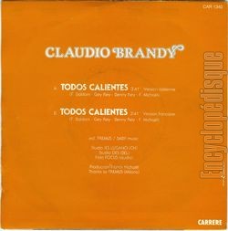 [Pochette de Todo calientes (Claudio BRANDY) - verso]