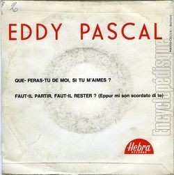 [Pochette de Que feras-tu de moi si tu m’aimes ? (Eddy PASCAL) - verso]