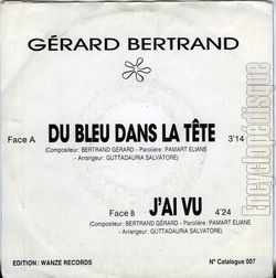 [Pochette de Du bleu dans la tte (Grard BERTRAND) - verso]