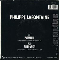 [Pochette de Paramour (Philippe LAFONTAINE) - verso]