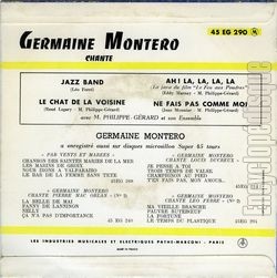 [Pochette de Jazz band (Germaine MONTERO) - verso]