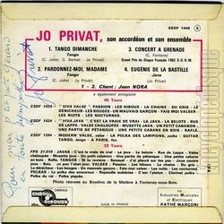 [Pochette de Concert  Grenade (Jo PRIVAT) - verso]