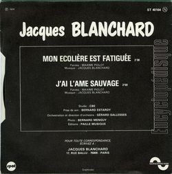 [Pochette de Mon colire est fatigue (Jacques BLANCHARD) - verso]