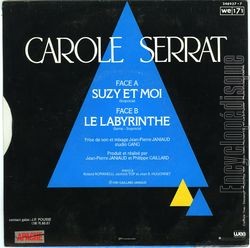 [Pochette de Suzy et moi (Carole SERRAT) - verso]