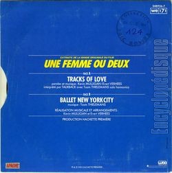 [Pochette de Une femme ou deux (B.O.F.  Films ) - verso]