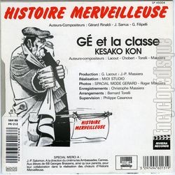 [Pochette de Histoire merveilleuse (G ET LA CLASSE) - verso]