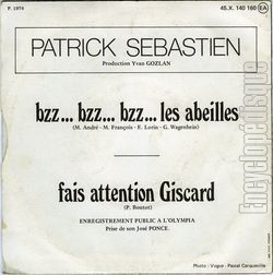 [Pochette de Bzz…bzz…bzz… les abeilles (Patrick SBASTIEN) - verso]