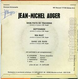 [Pochette de Mon pays de traverse (Jean-Michel AUGER) - verso]