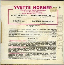 [Pochette de La petite valse (Yvette HORNER) - verso]