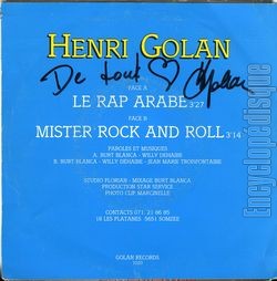 [Pochette de Le rap arabe (Henri GOLAN) - verso]