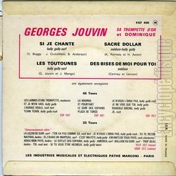 [Pochette de Si je chante (Georges JOUVIN) - verso]